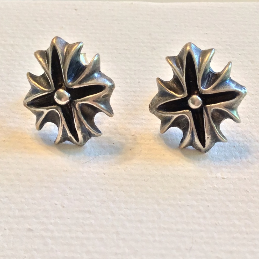 “Highlander” Celtic Cross Sterling Silver Post Earrings For Pierced Ears